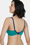 Zivame Beautiful Basics Double Layered Non Wired 3/4th Coverage T-Shirt Bra - Harbor Blue — thumbnail 3